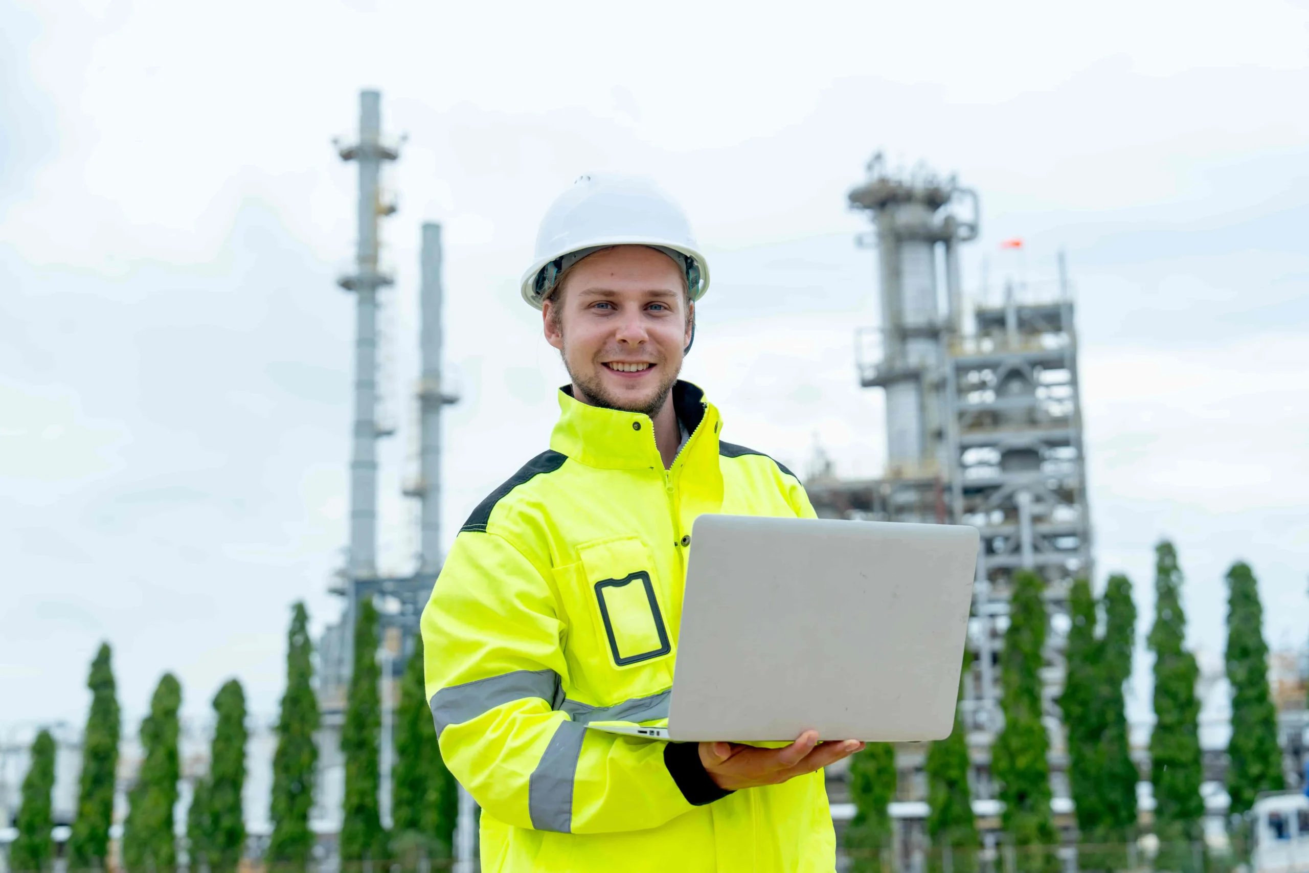 Industrial site FRP handrail safety inspection