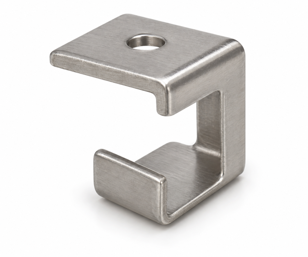 G clip clamping FRP grating to a steel beam flange