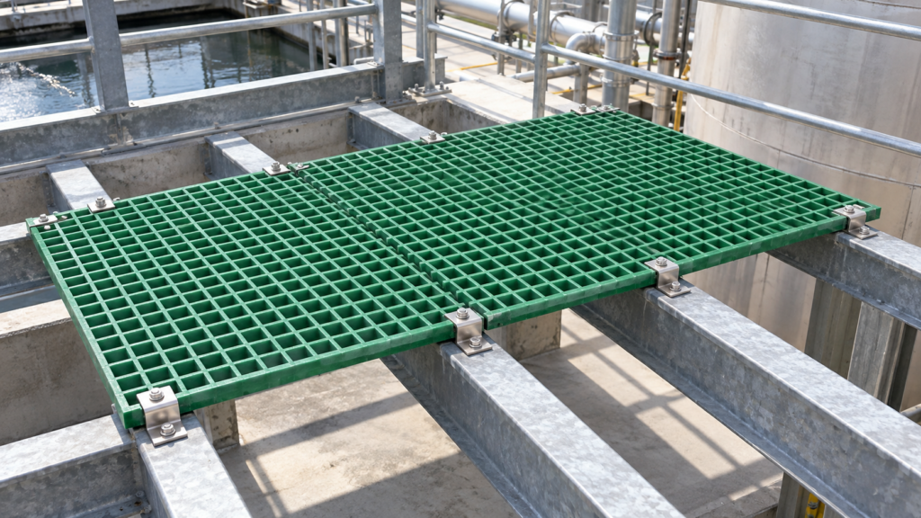 Grating clips counted and boxed for a panel layout
