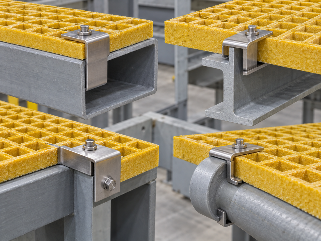 Custom J, U, W, PAW and CSSM grating clips for special beams and edges