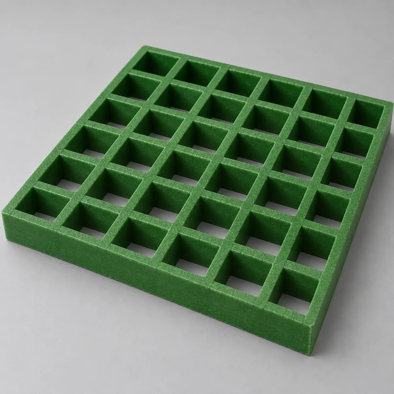 FRP grating in RAL 6010 grass green