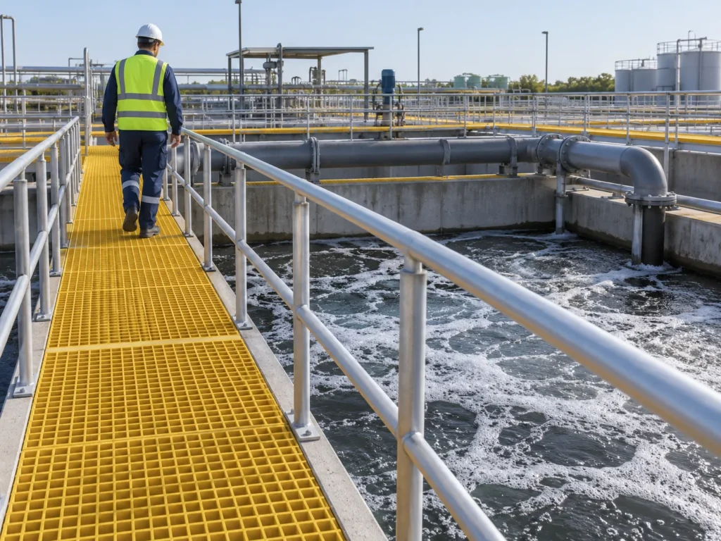 Wastewater treatment tank walkway