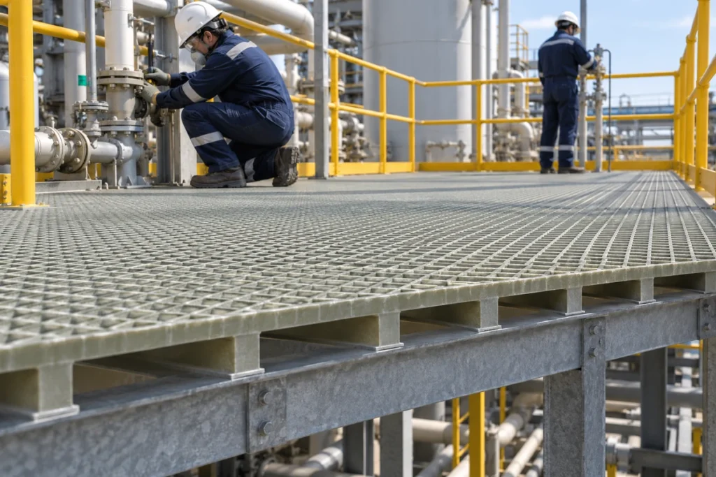 FRP grating maintenance platform